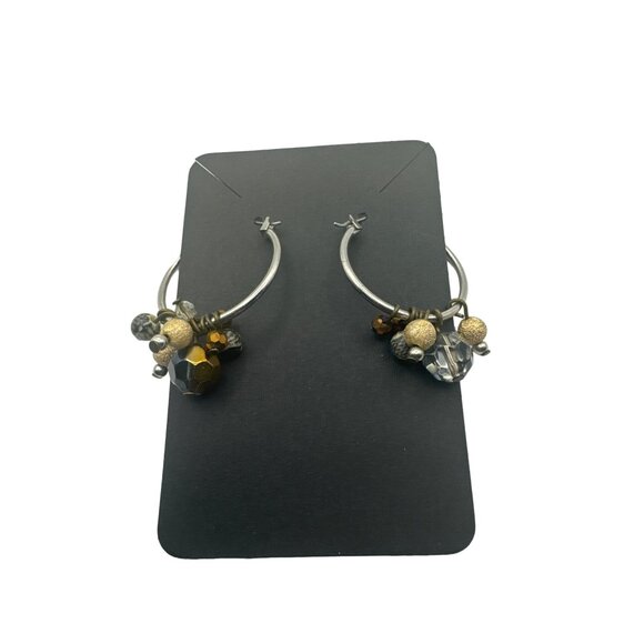 Multicolored Beaded Closed Hoop Earrings - Picture 5 of 5